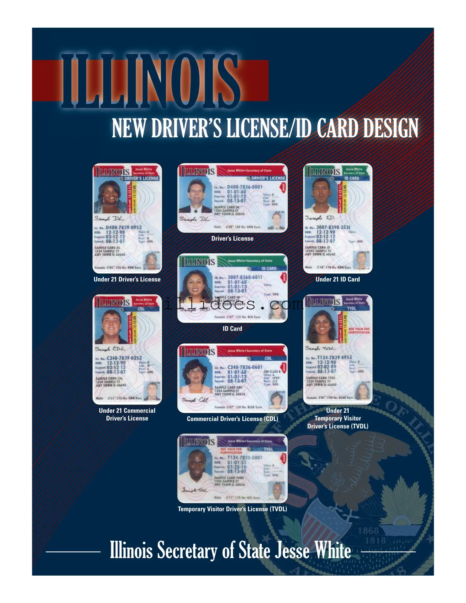 Fillable Illinois Drivers License Template in PDF