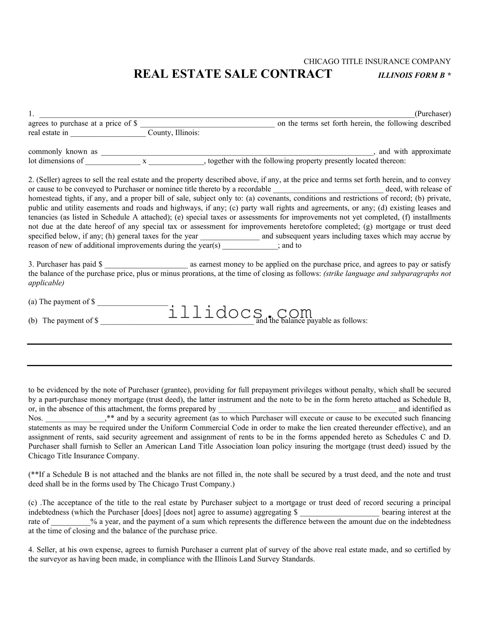 Fillable Illinois Realtor Contract Template in PDF