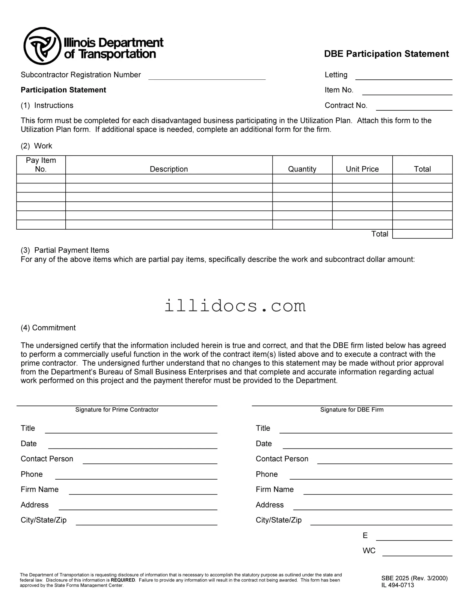 Fillable Illinois Sbe 2025 Template in PDF