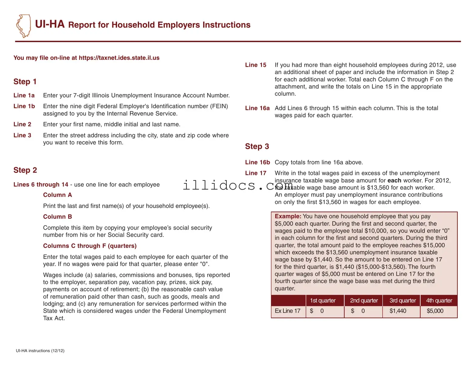 Fillable Illinois Ui Ha Template in PDF