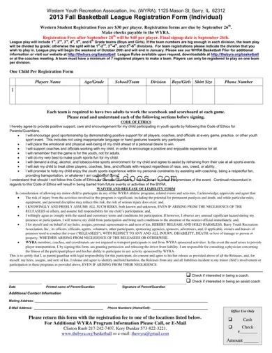 Fillable Barry Illinois Basketball League Template in PDF