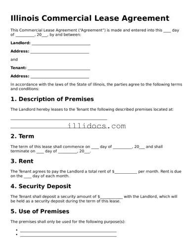 Official  Commercial Lease Agreement Document for Illinois