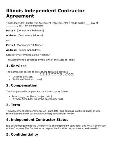Official  Independent Contractor Agreement Document for Illinois