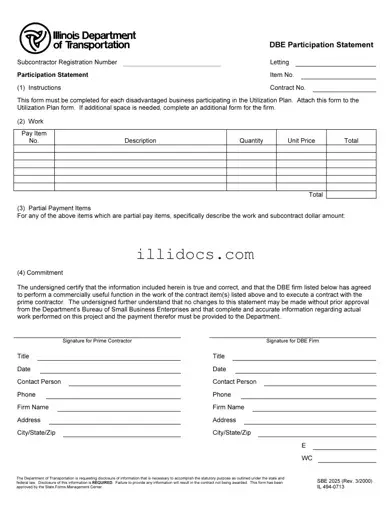 Fillable Illinois Sbe 2025 Template in PDF