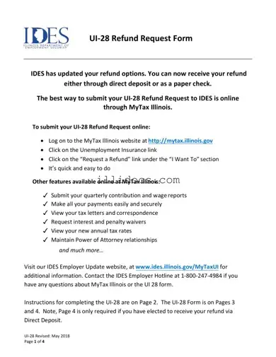 Fillable Illinois Ui 28 Template in PDF