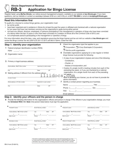 Fillable Rb 3 Illinois Template in PDF