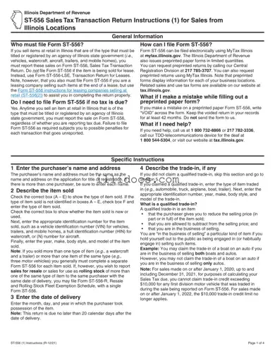 Fillable St 556 Illinois Template in PDF